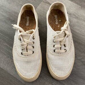 Soludos Platform Sneakers Shoes White Cream Low Top Summer Chunky Sole Size 7